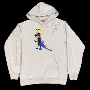 Basquiat Shoe Palace Dinosaur Crown Light Brown Hoodie Sweater Small B10